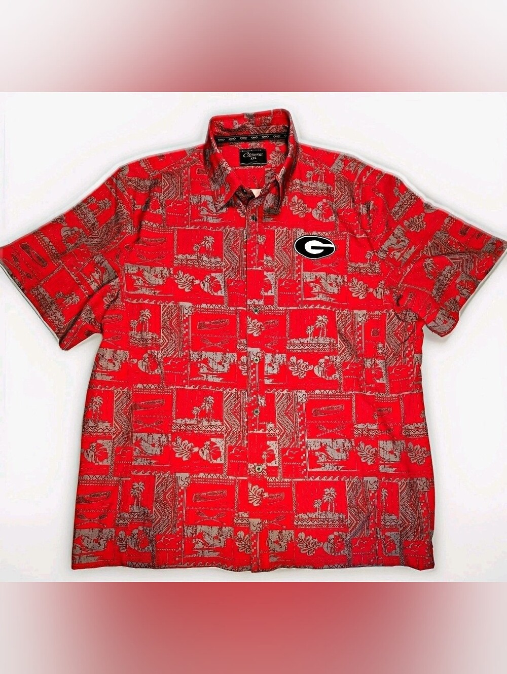Vintage Chiliwear Resort Sport Georgia Bulldogs NCAA Hawaiian Shirt Men XXL